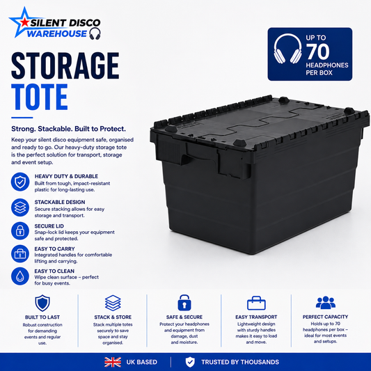 Storage Tote Box For 60 Silent Disco Headphones